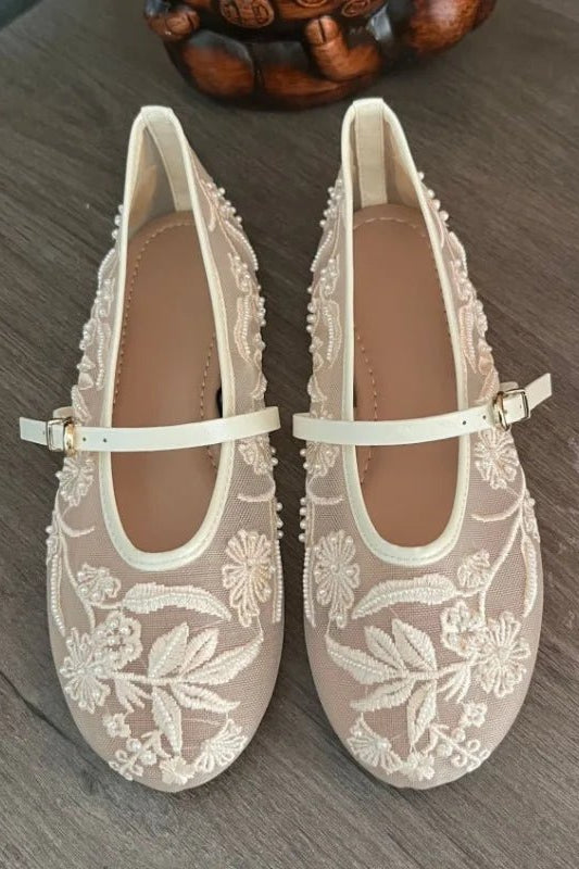 ZEYA - Jenny Beaded Mesh Ballet Flats