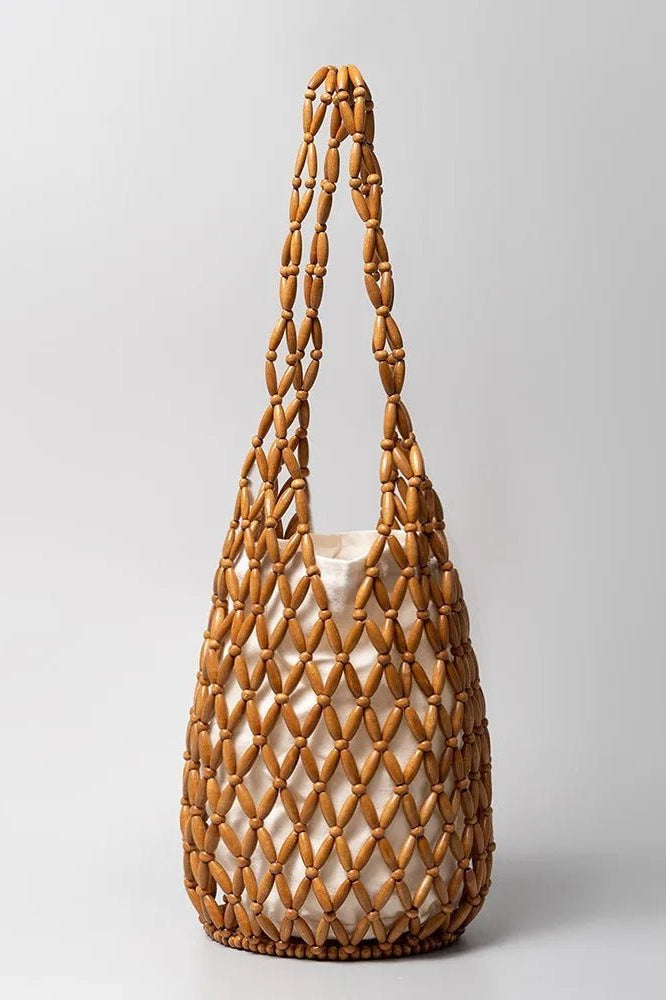 ZEYA - Jessica Woven Beaded Tote Bag