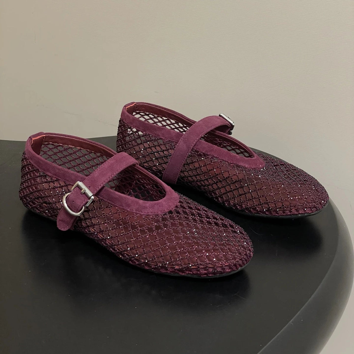 ZEYA - Kaila Rhinestone Mesh Ballet Flats