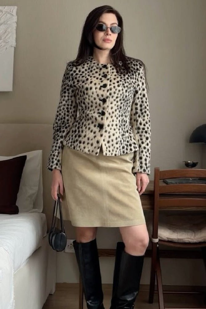 ZEYA - Katie Leopard Faux Fur Cropped Jacket