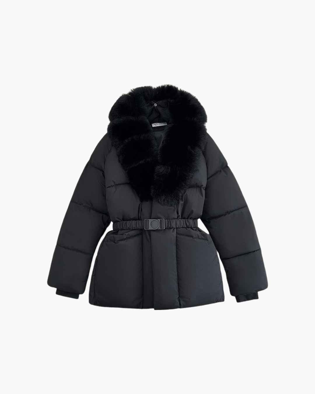 ZEYA - Katniss Belted Faux Fur Collar Quilted Parka