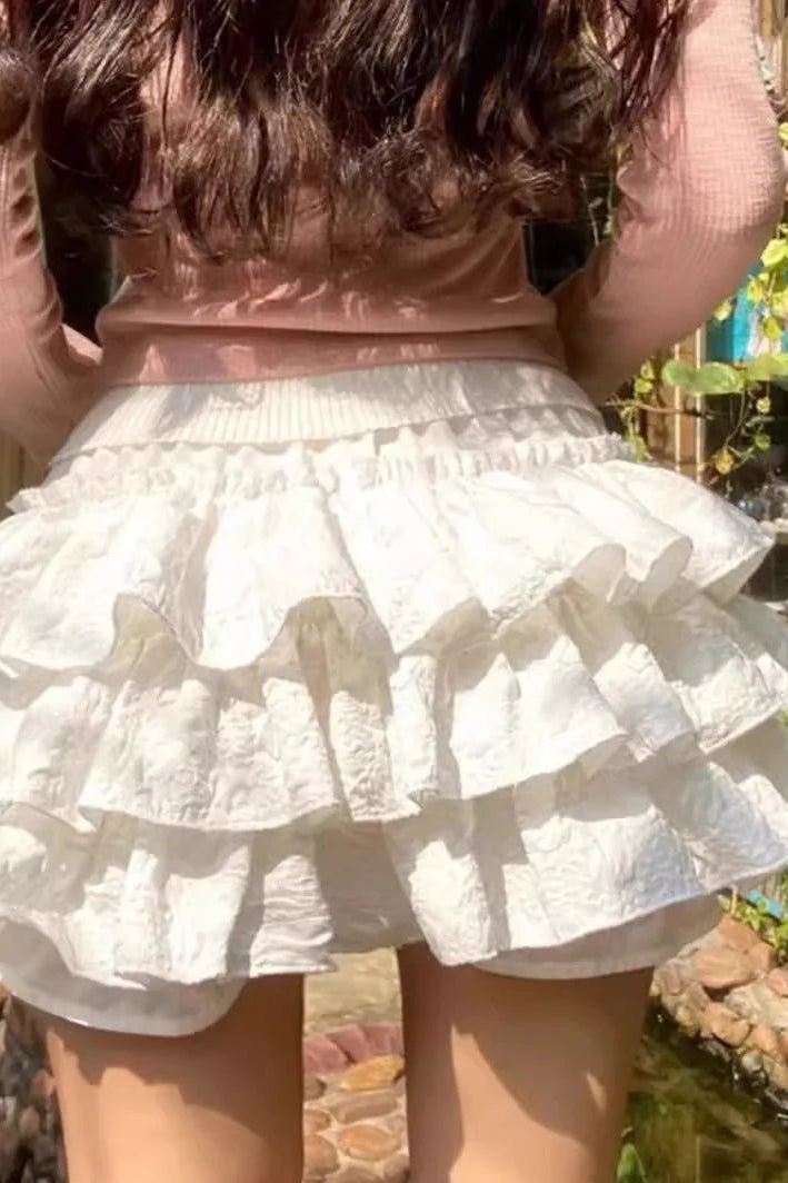 ZEYA - Kaya Crochet Ruffle Hollow-Out Shorts