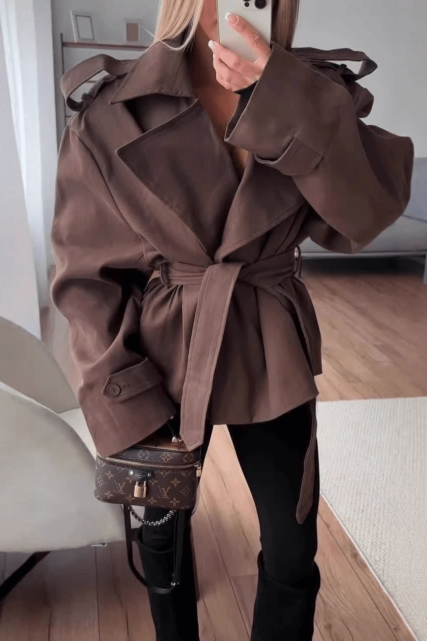 ZEYA - Kelly Belted Cropped Trench Coat