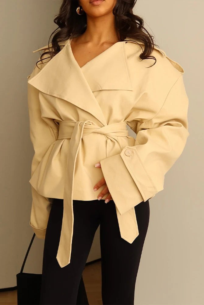 ZEYA - Kelly Belted Cropped Trench Coat