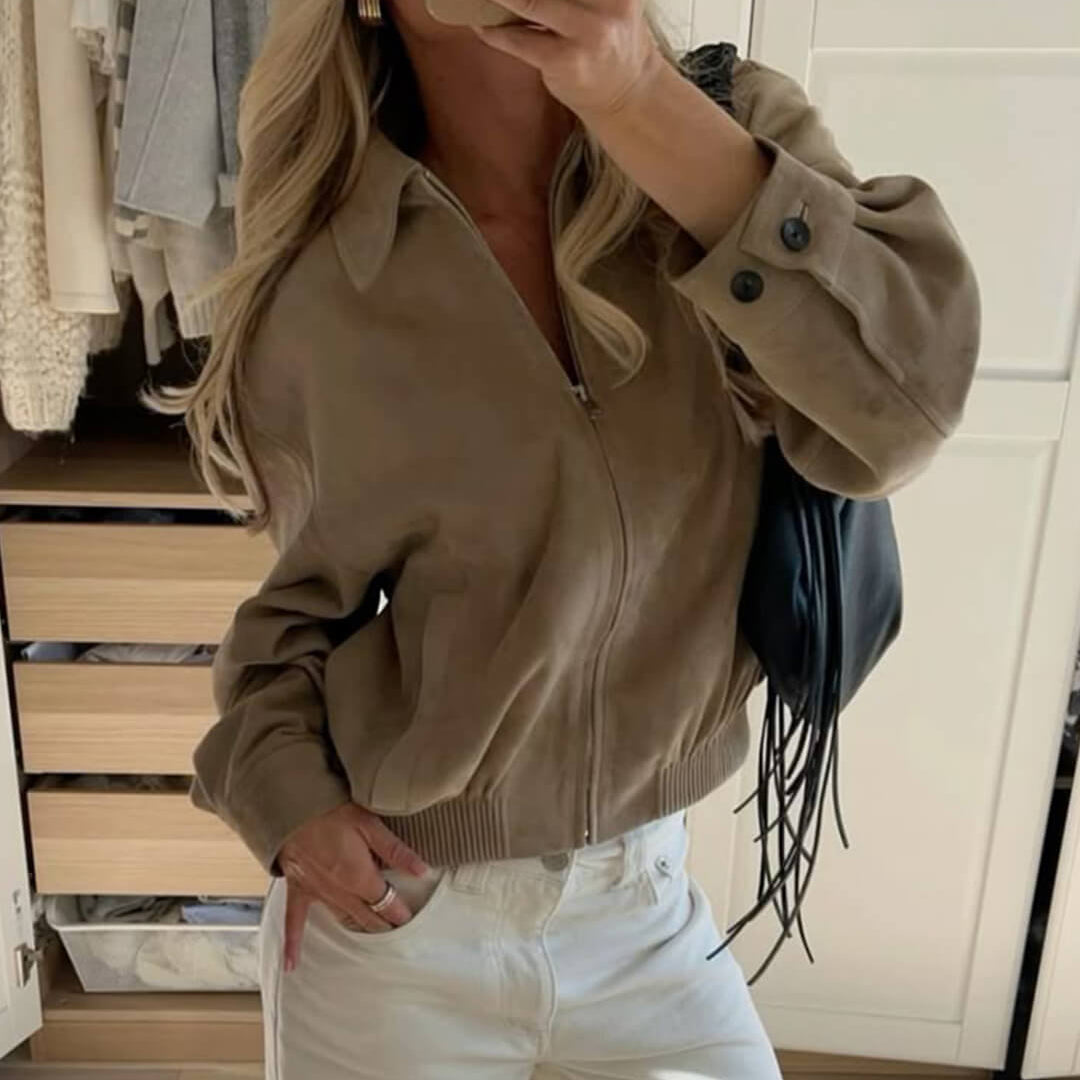 ZEYA - Krista Suede Bomber Jacket