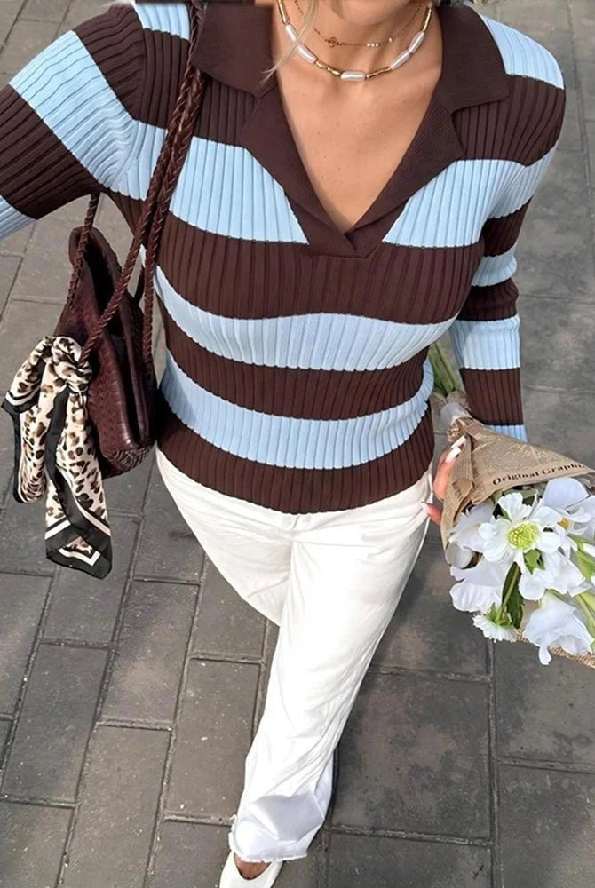 ZEYA - Lara Striped Knit Pullover