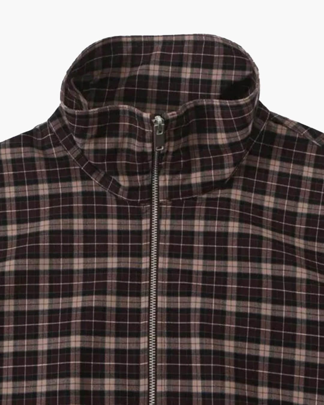 ZEYA - Leah Checked Collar Zip Jacket