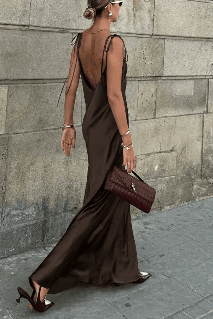 ZEYA - Leandra Backless Satin Maxi Dress