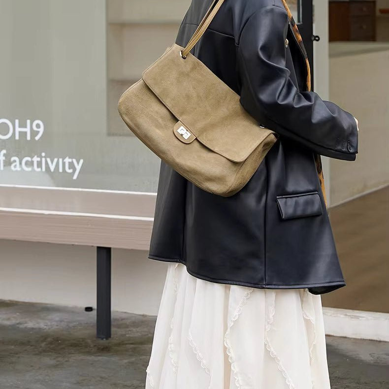ZEYA - Lena Frosted Cowhide Retro Tote Bag