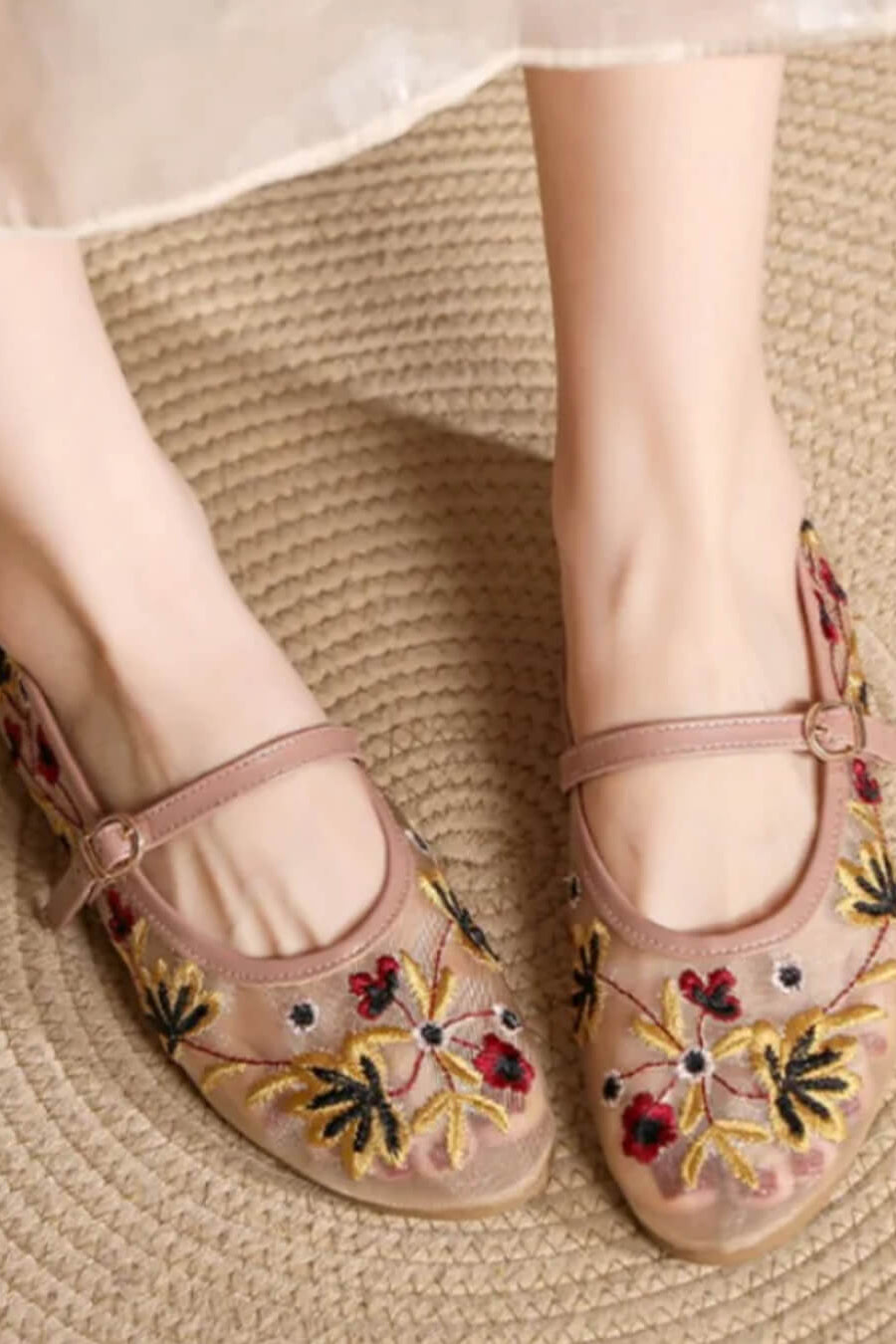 ZEYA - Lisbeth Embroidered Ballet Flats