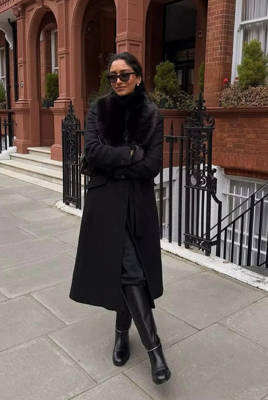 ZEYA - Lola Faux Fur Collar Maxi Coat