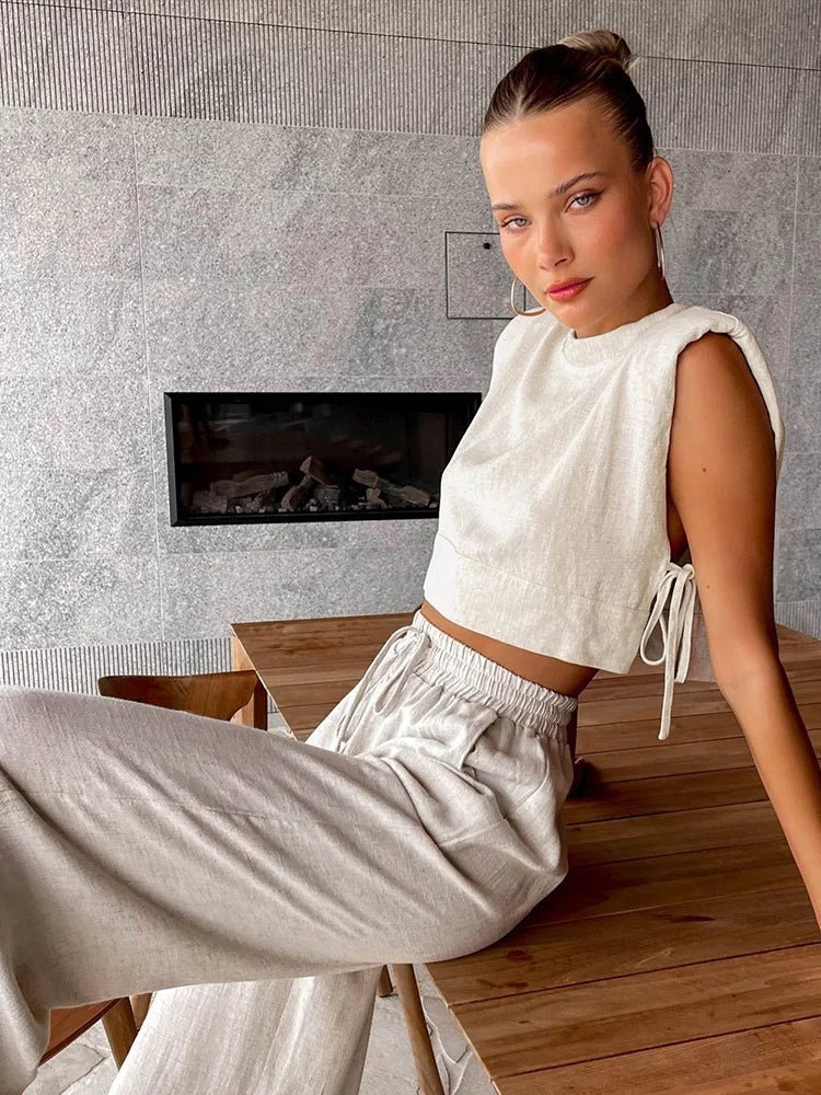 ZEYA - Lola Sleeveless Linen Pant Set