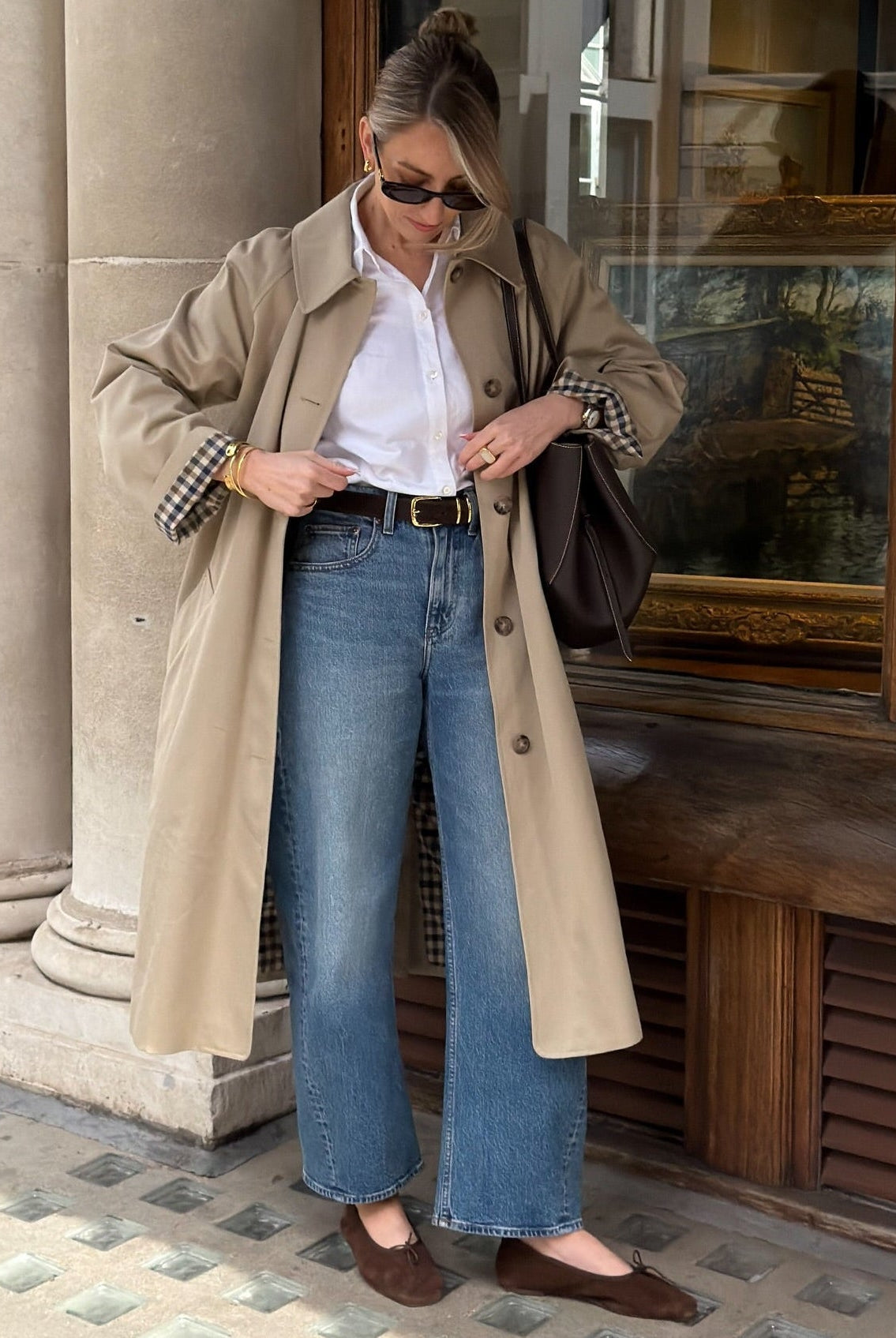 ZEYA - Lucy Check-Accent Trench Coat