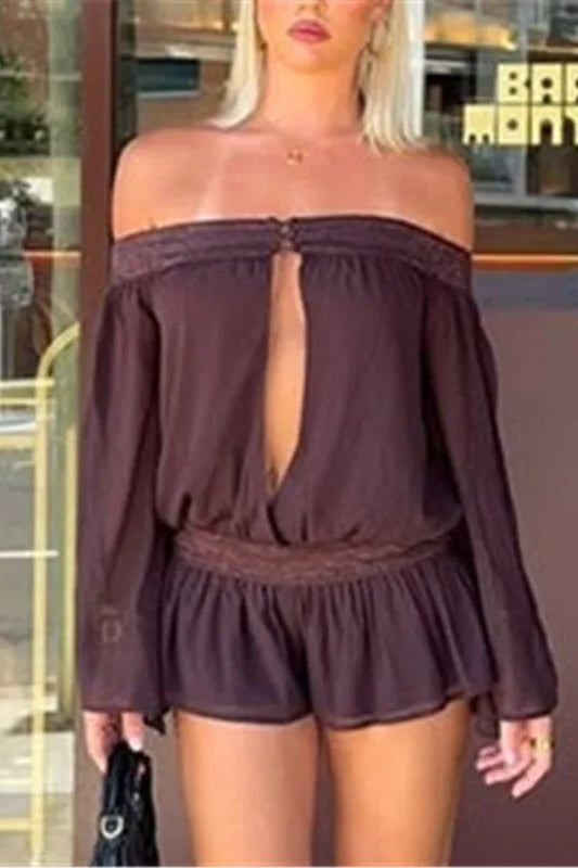 ZEYA - Maialen Off-Shoulder Chiffon Romper