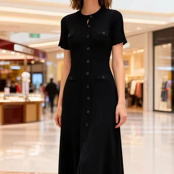ZEYA - Margot Button-Front Knit Midi Dress
