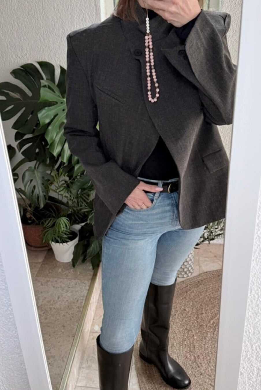 ZEYA - Melanie Plaid Stand Collar Blazer