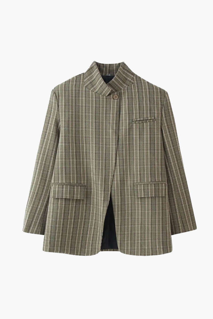 ZEYA - Melanie Plaid Stand Collar Blazer