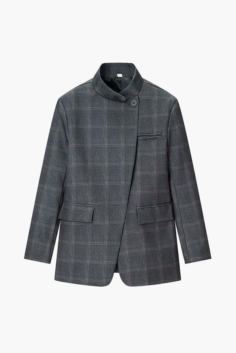 ZEYA - Melanie Plaid Stand Collar Blazer