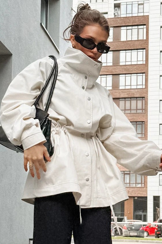 ZEYA - Miriam Contrast Collar Windbreaker Jacket