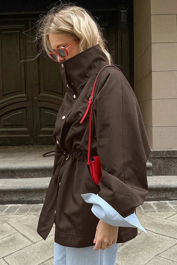 ZEYA - Miriam Contrast Collar Windbreaker Jacket