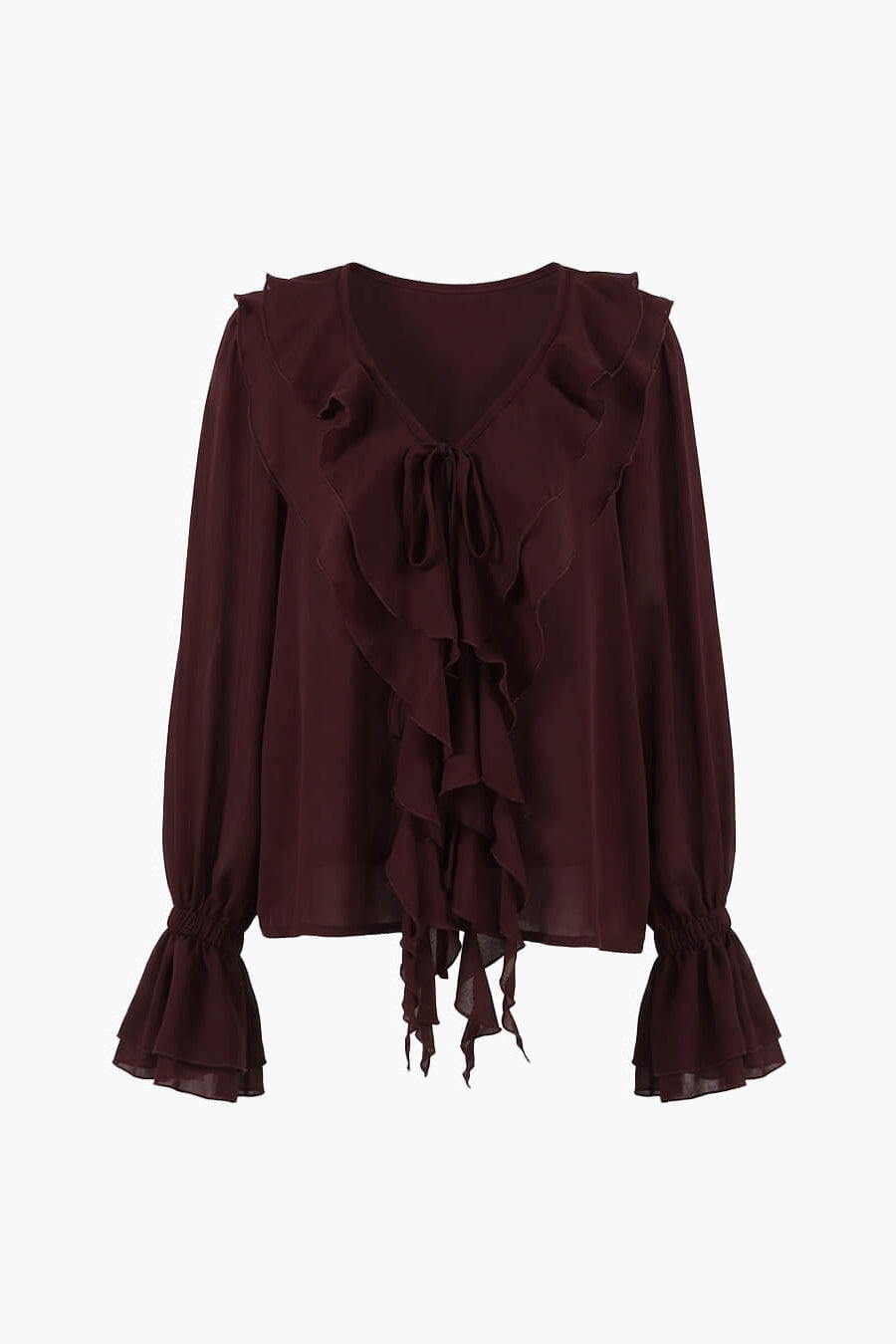ZEYA - Monica Tie Neck Ruffled Blouse