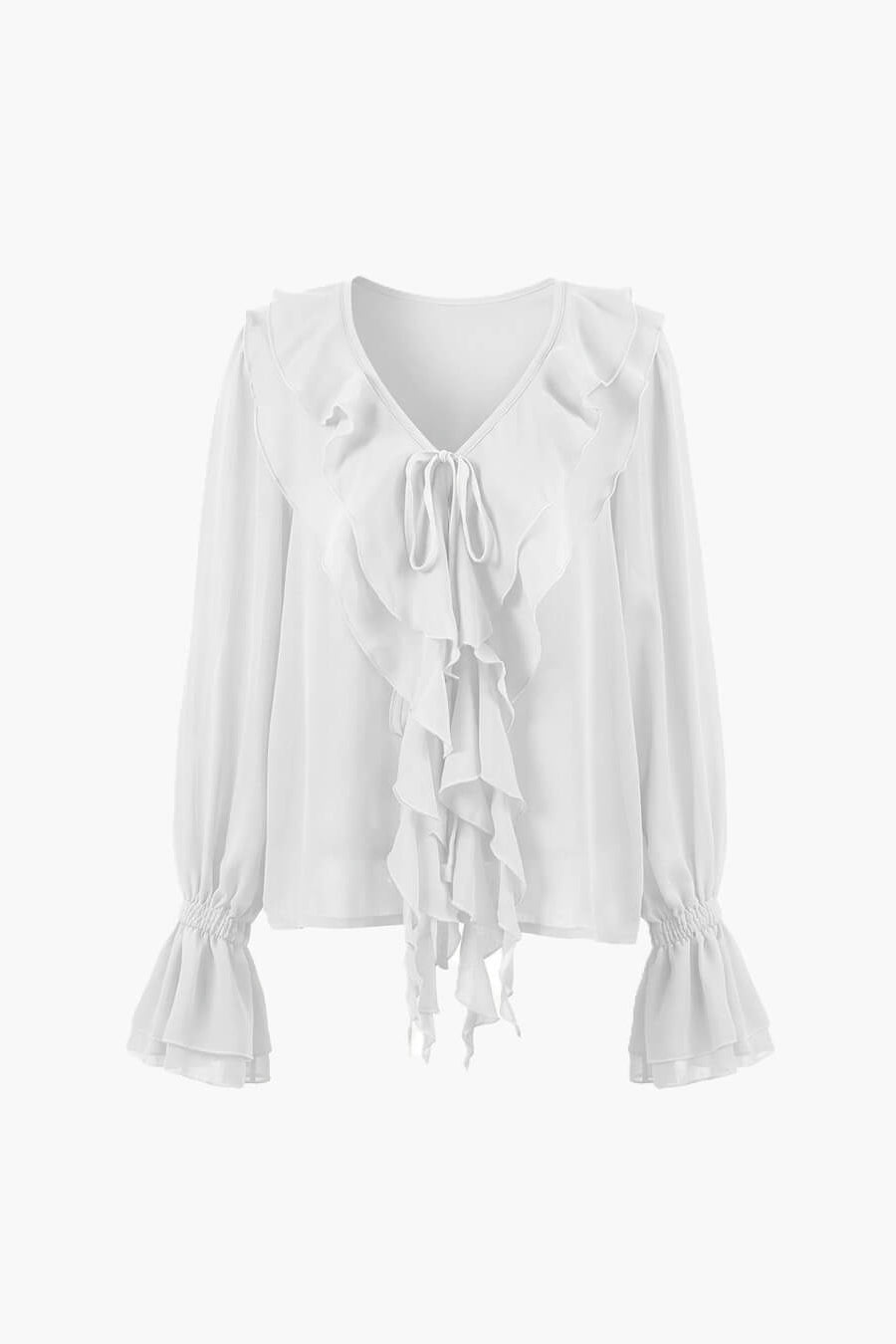 ZEYA - Monica Tie Neck Ruffled Blouse