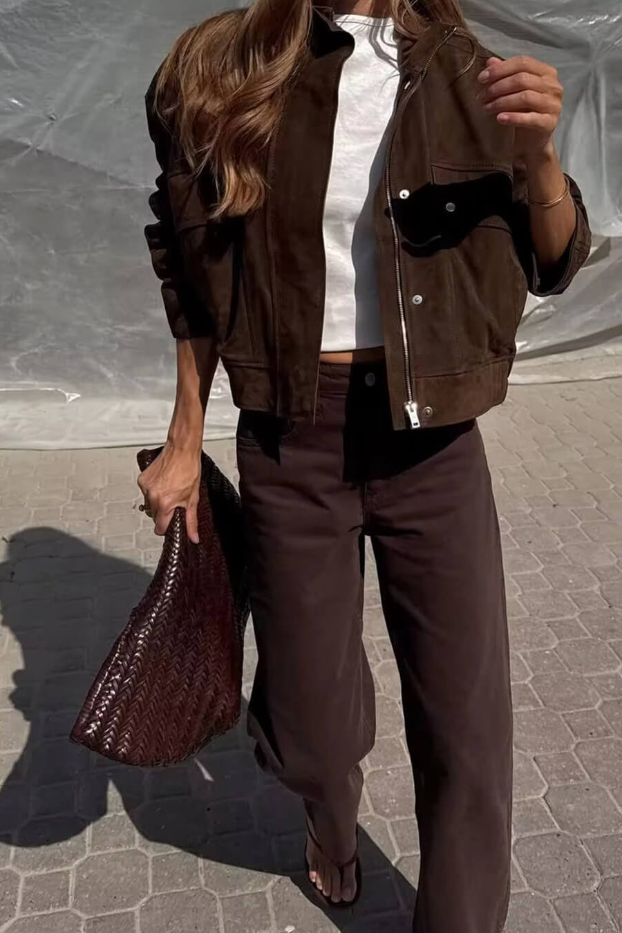 ZEYA - Nadine Suede Bomber Jacket