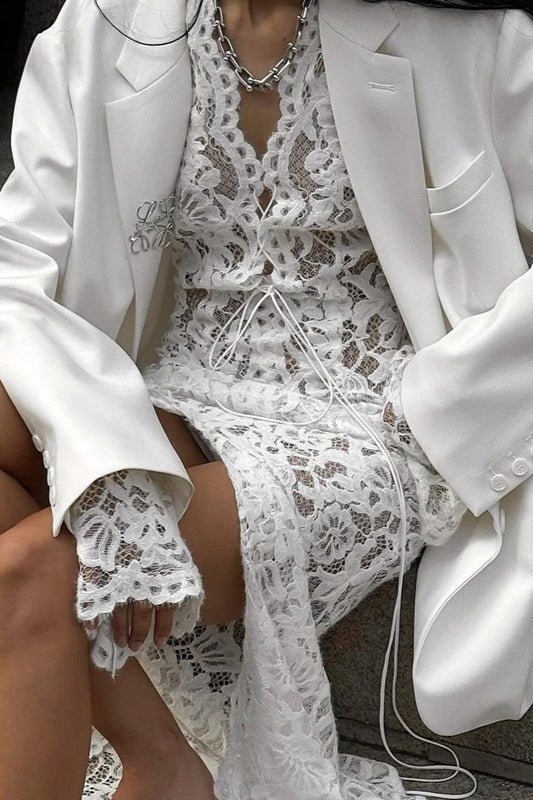 ZEYA - Naomi Lace Deep V Maxi Dress