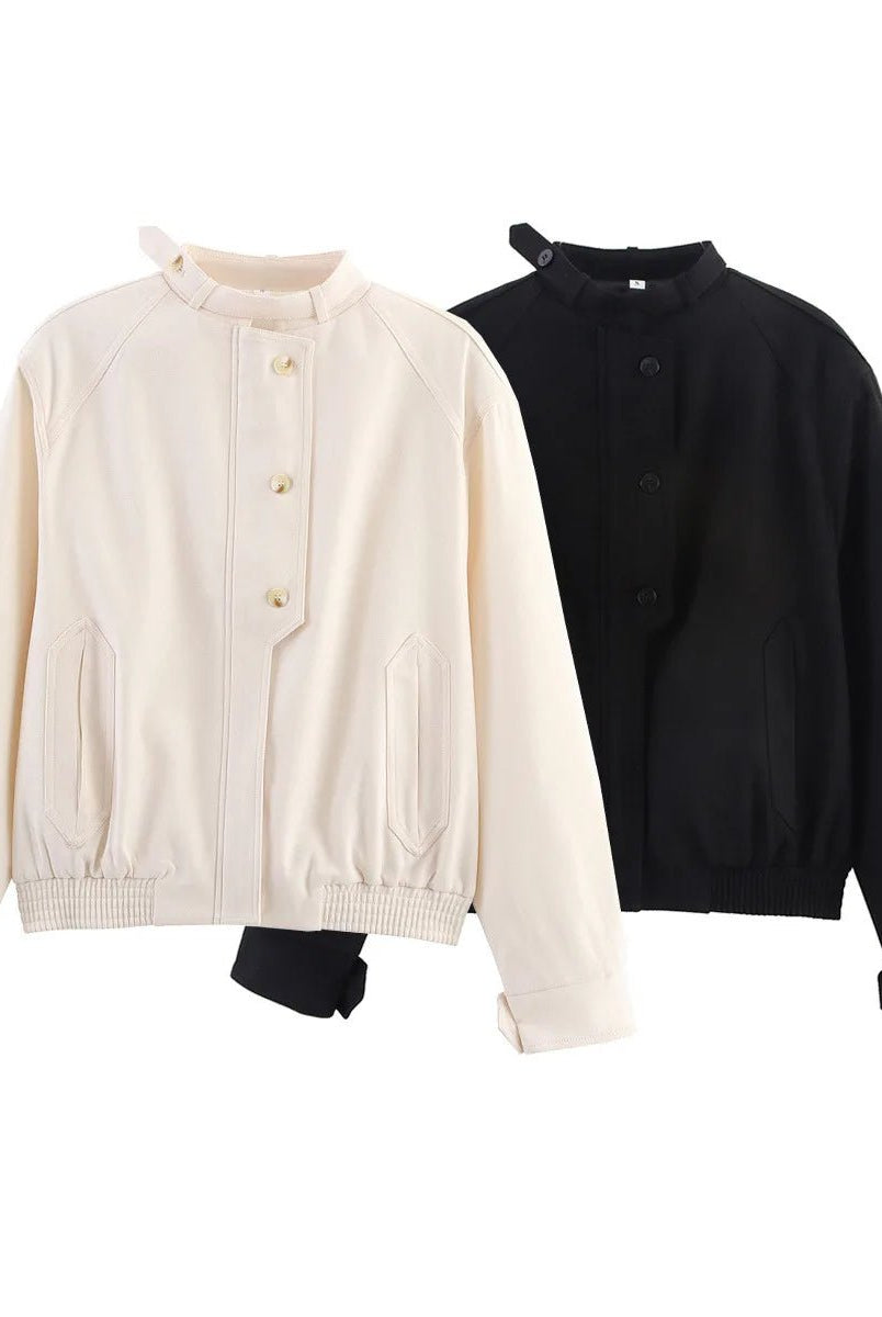 ZEYA - Naomi Stand Collar Jacket with Button Details