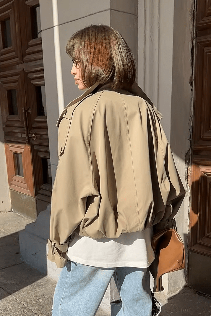 ZEYA - Natalie High Funnel Neck Cropped Trench Jacket