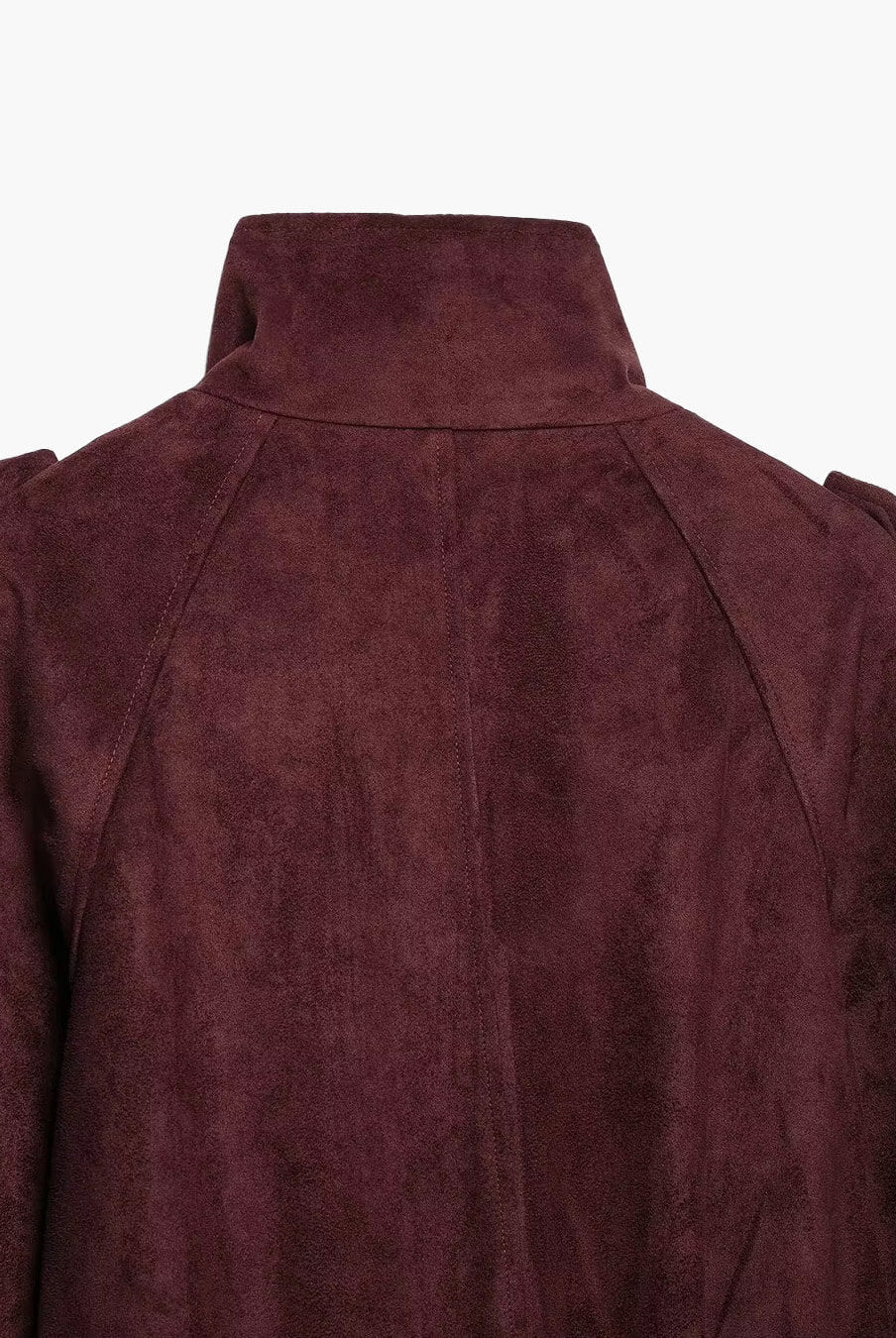 ZEYA - Nicole Funnel Neck Faux Suede Belted Jacket