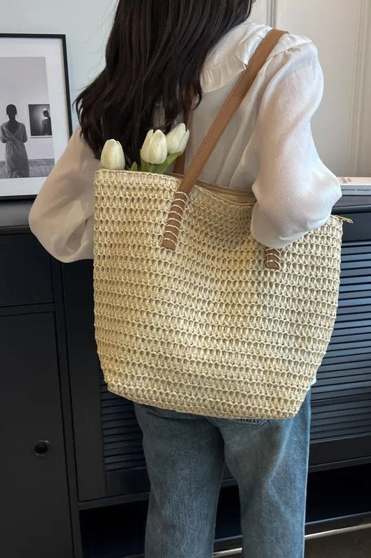 ZEYA - Nora Woven Straw Beach Tote