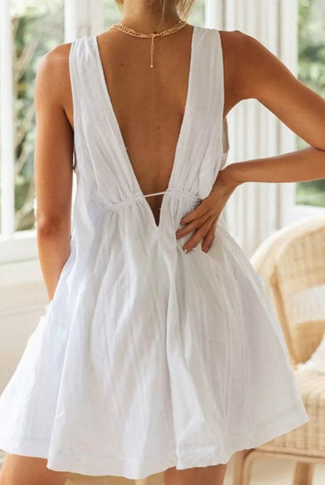 ZEYA - Ofelia V Neck Sleeveless Boho Mini Dress
