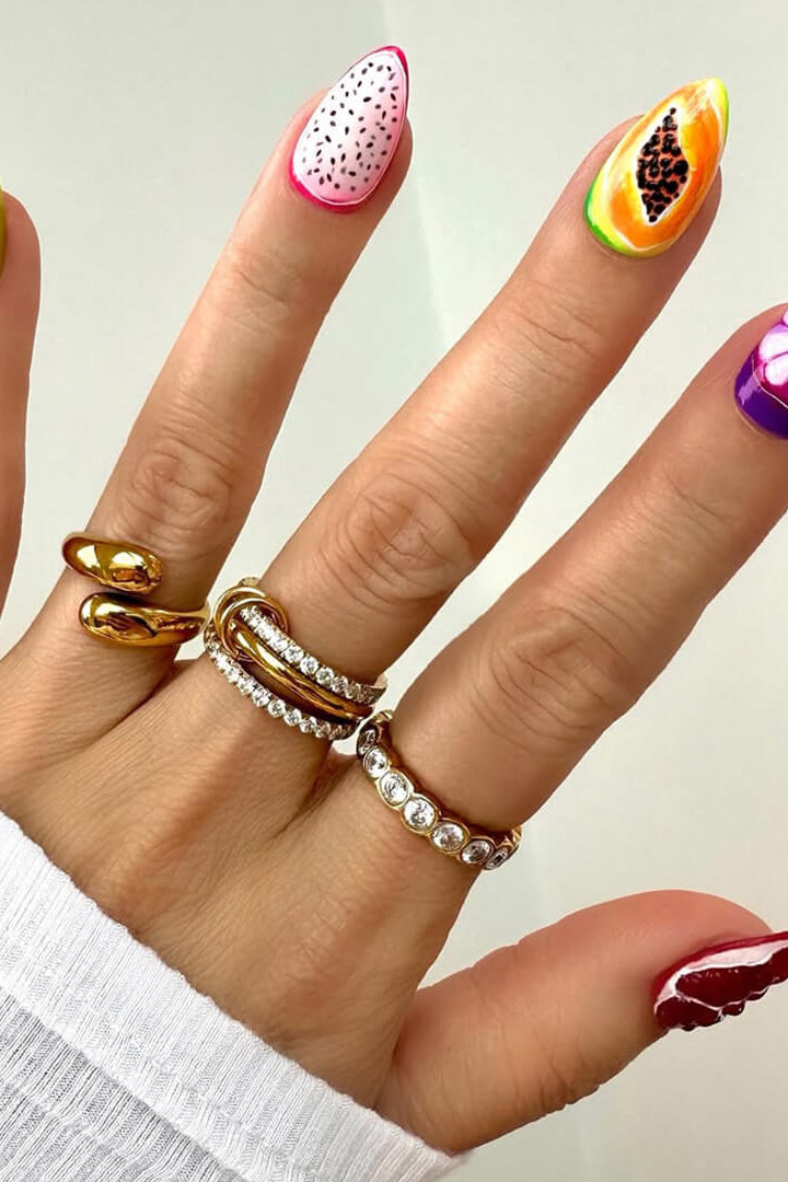 ZEYA - Pamela Sparkling Rhinestone Three Stacked Ring