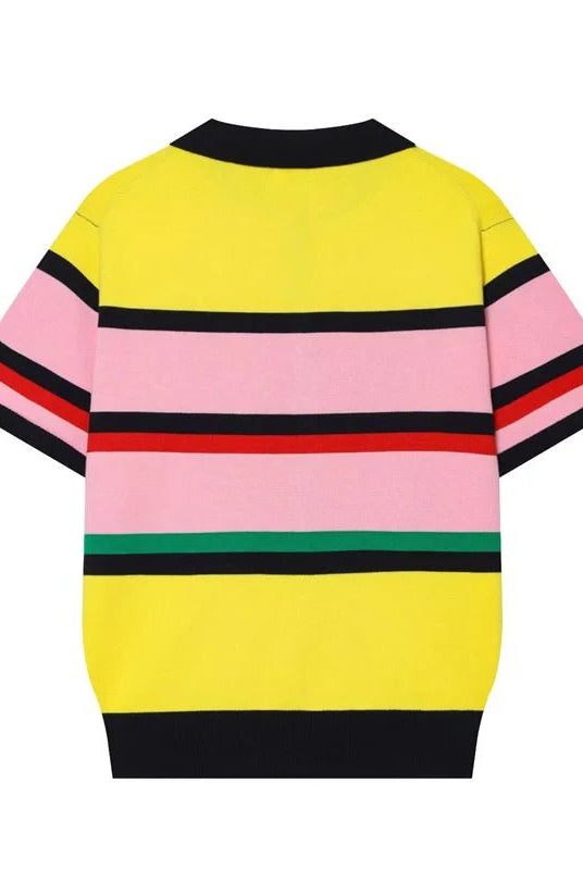 ZEYA - Rachel Colorblock Knit Polo Top