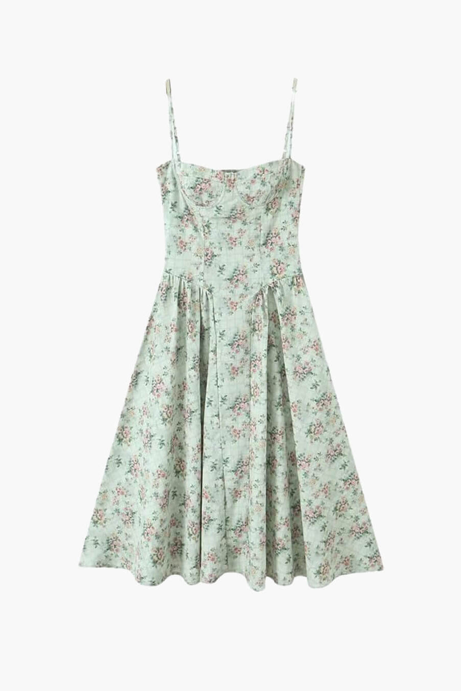 ZEYA - Ria Vintage Floral High Waist Midi Dress
