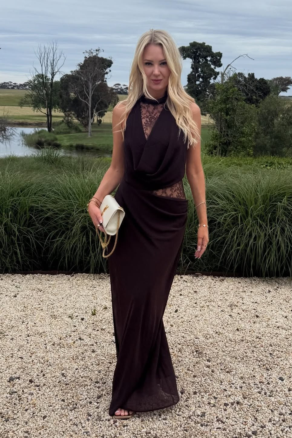 ZEYA - Sienna Halter Lace Maxi Dress