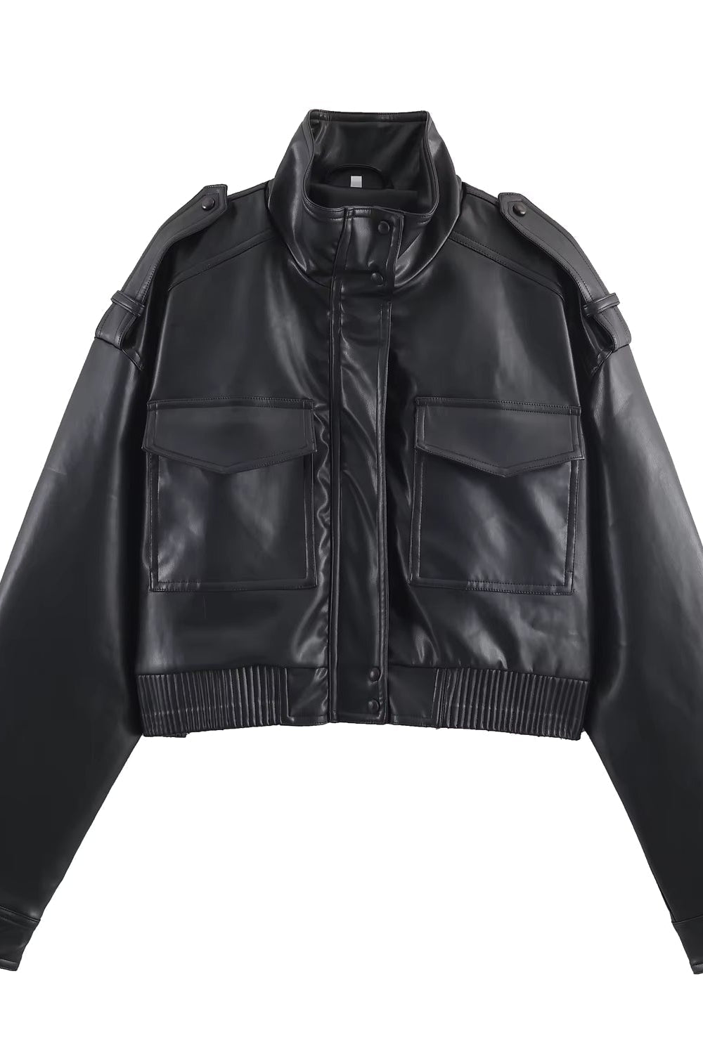 ZEYA - Sofia Faux Leather Bomber Jacket