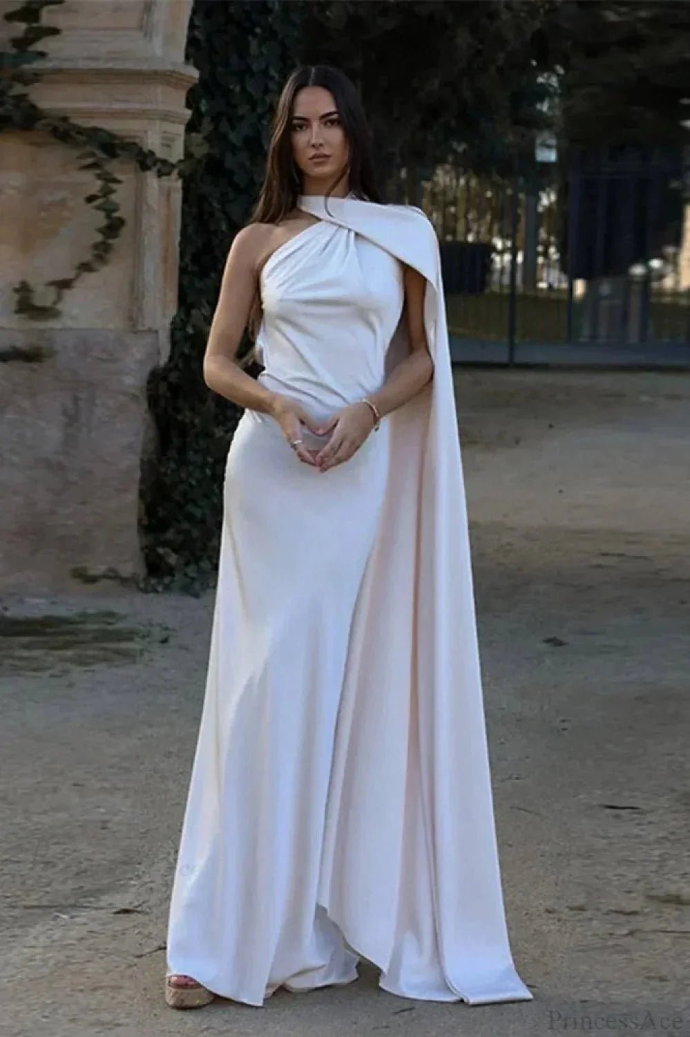 ZEYA - Sophia Elegant Satin Halter Dress