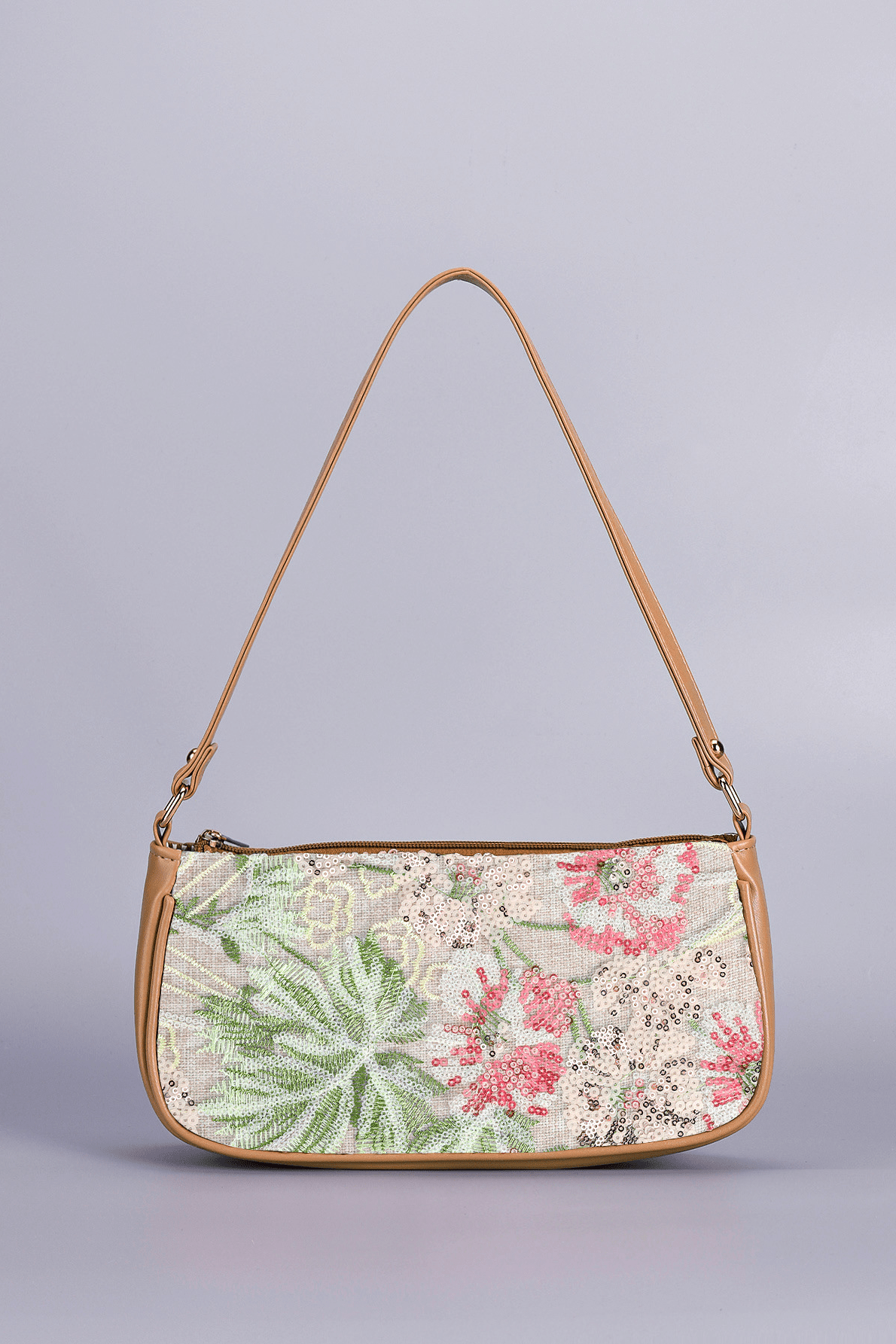 ZEYA - Sophia Embroidered Sequin Shoulder Bag