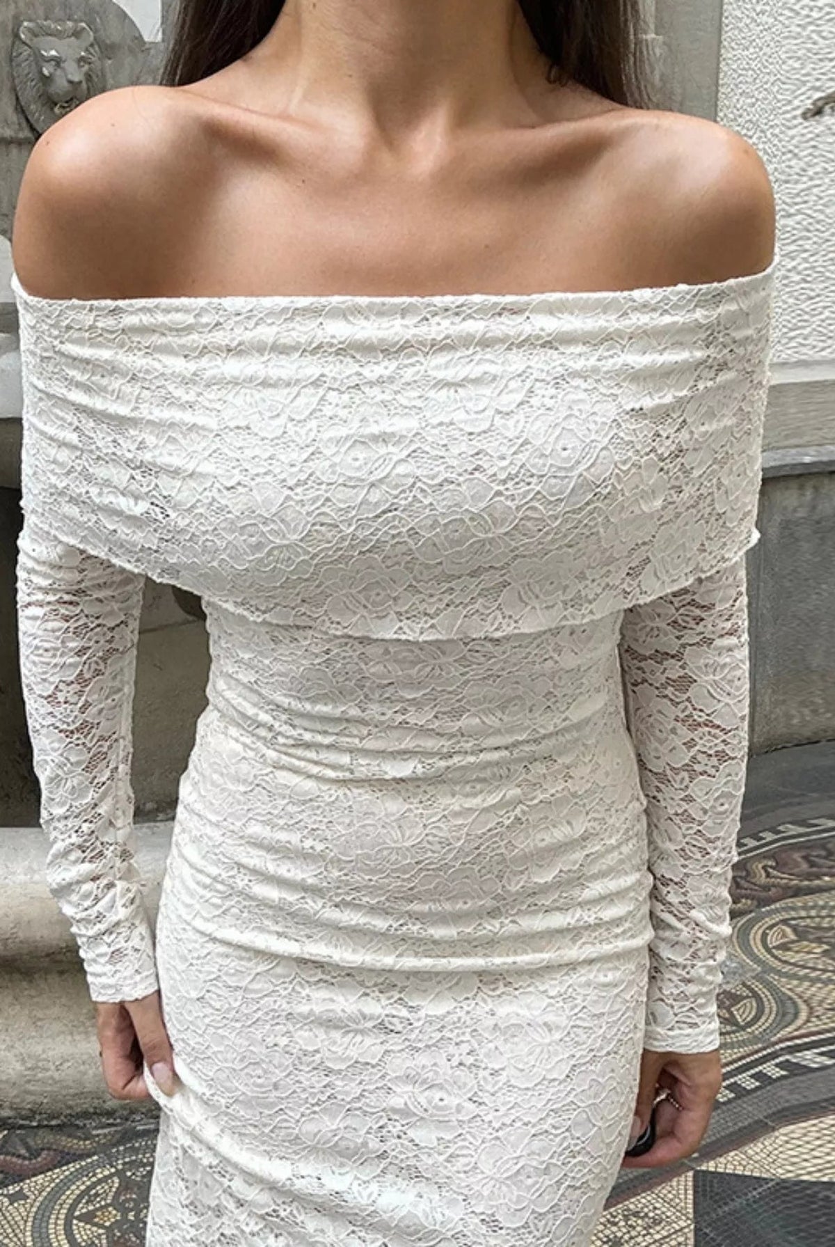 ZEYA - Stella Off - The - Shoulder Lace Maxi Dress