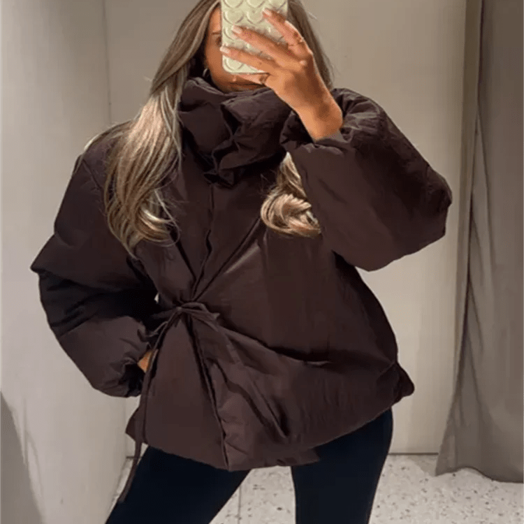 ZEYA - Suzanne High Collar Tie - Up Puffer Jacket