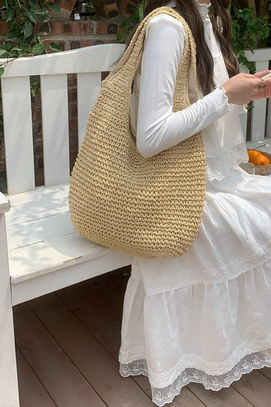 ZEYA - Svea Woven Rattan Tote Bag