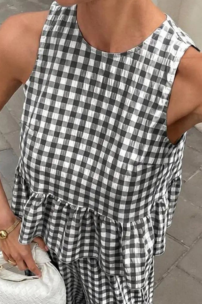 ZEYA - Teagan Plaid Ruffle Two-Piece Set