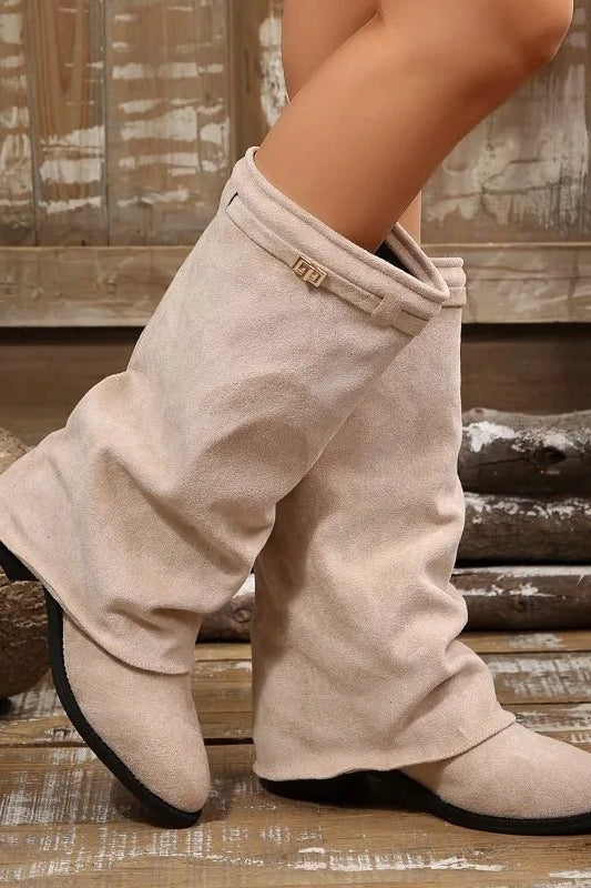 ZEYA - Teresa Faux Suede Knee High Boots