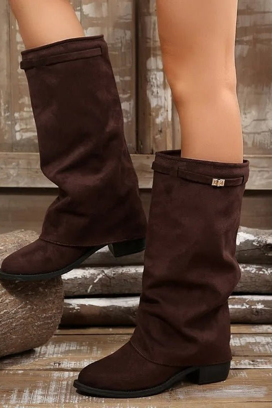 ZEYA - Teresa Faux Suede Knee High Boots