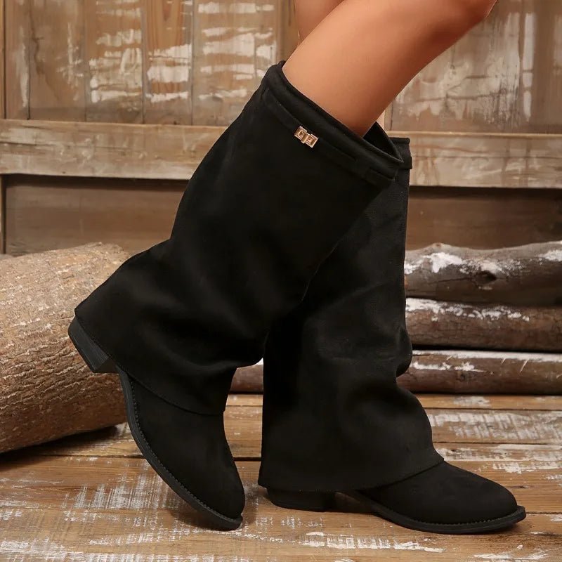 ZEYA - Teresa Faux Suede Knee High Boots