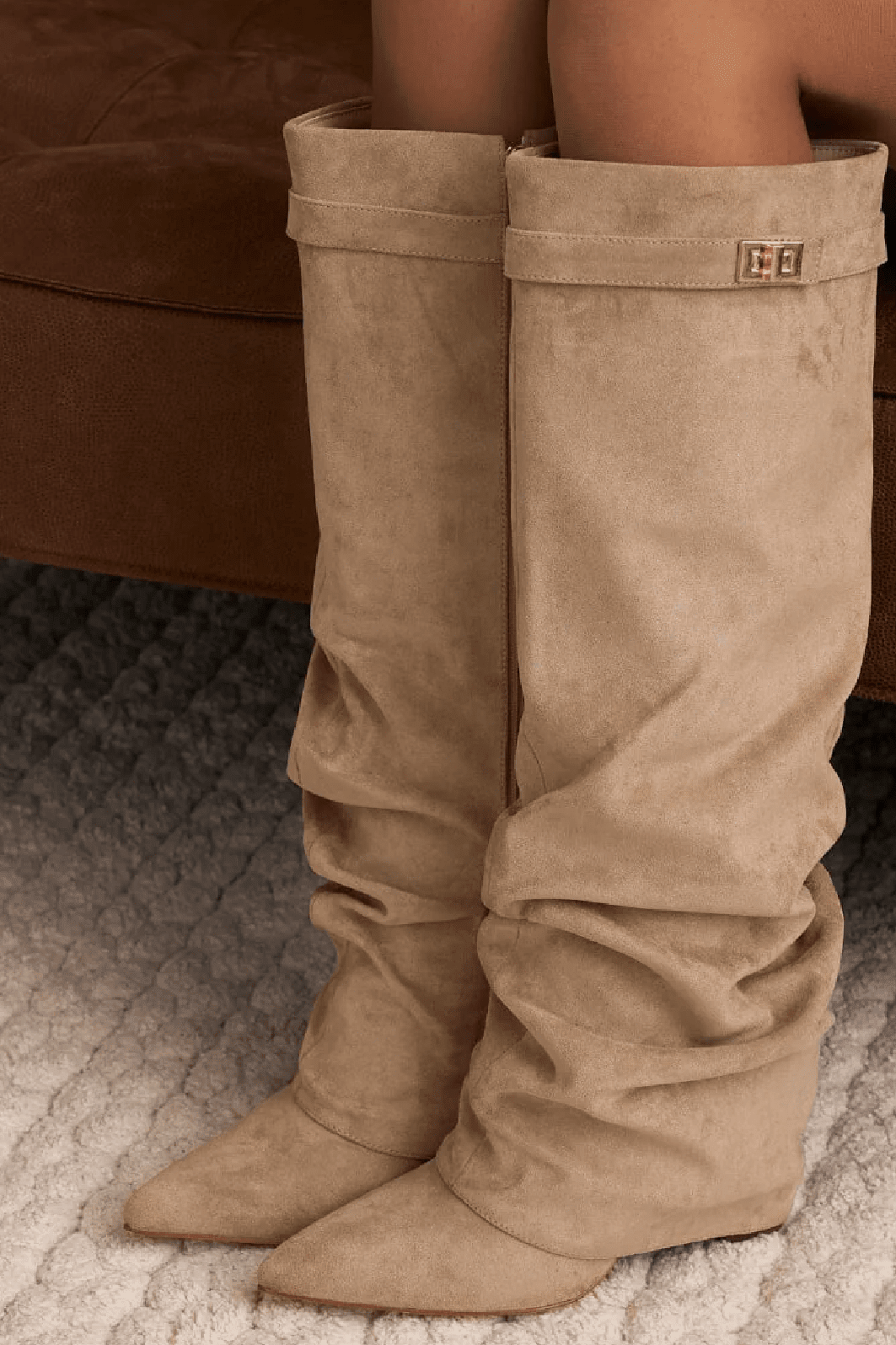 ZEYA - Teresa Slouchy Pointed Knee High Boots