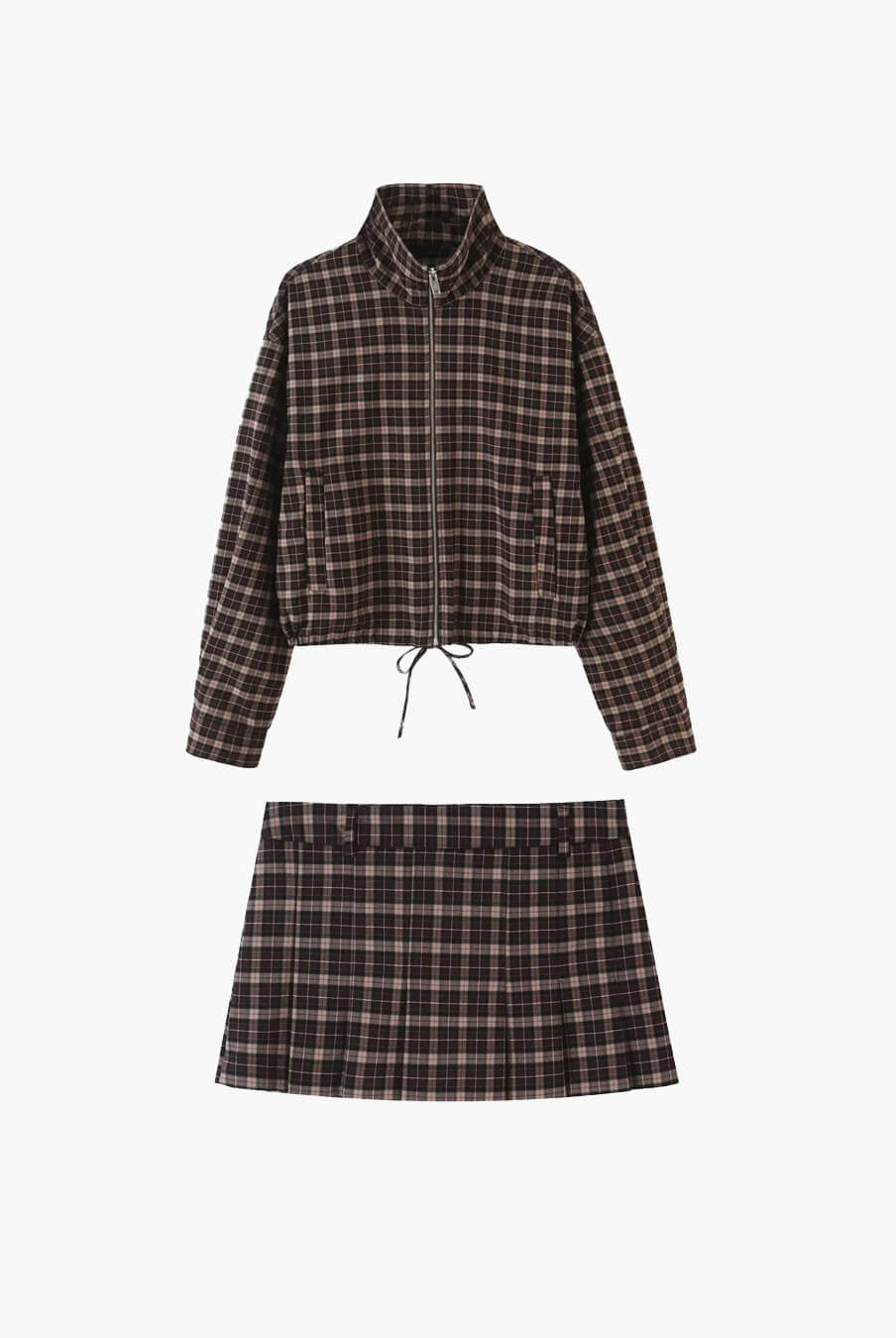 ZEYA - Tessa Checked Jacket & Mini Skirt Set