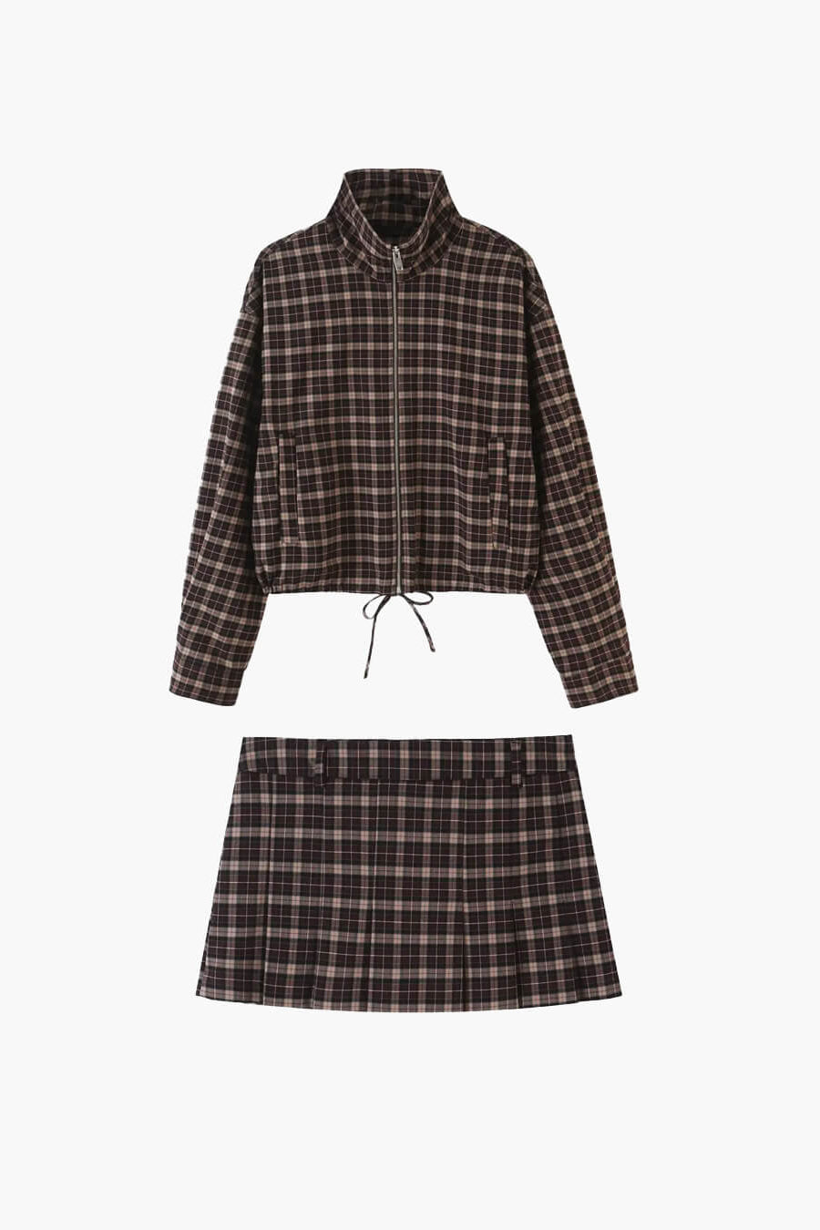 ZEYA - Tessa Checked Jacket & Mini Skirt Set